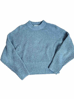#ad Everlane Women#x27;s S Chunky Knit Sweater Grey Long Sleeve Organic