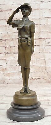 #ad Handcrafted Lost Wax Method Bronze Sculpture of Police Woman Gift Sale Art