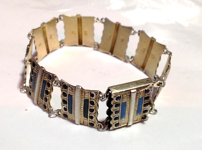 #ad Vintage Soviet Russian Sterling Silver 875 Bracelet Women#x27;s Jewelry Enamel