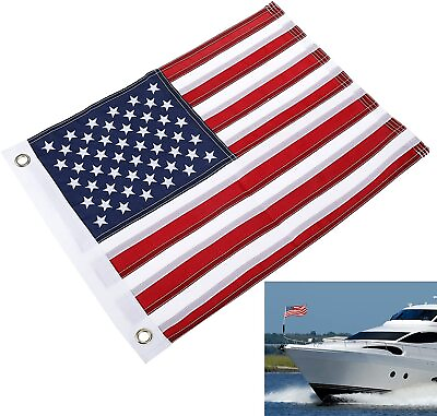 12quot; X 18quot; USA American Flag Heavy Duty Nylon for Yacht Boat Car Banner Truck $10.89