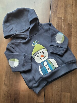 #ad 3 6 Months NWT Gymboree SNOW DAYS SNOWMAN HOODIE JACKET PATCH ELBOW ACCENT CUTE