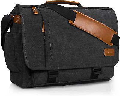 #ad Messenger Bag Men#x27;s Laptop Bag Water resistant Canvas Shoulder Bag for Travel