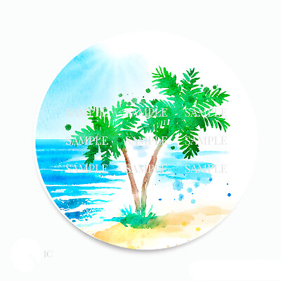 #ad Palm Trees Tropical Luau Scrapbook Stickers Beach Favors Tropical Ocean Stickers