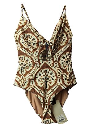 #ad JOHANNA ORTIZ Brown Swimsuits Down Earth Costume Size M NEW RRP 265