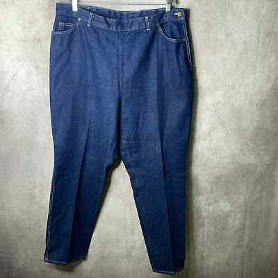 #ad Chic Straight Leg Jeans Womens Size 40 Blue Darkwash Denim Side Button Zip