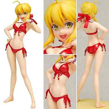 Saber Fate Extra Ver. Red Edition Fate Extra BEACH QUEENS 1 10 PVC P... Figure $79.85