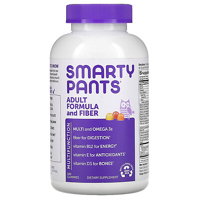 #ad SmartyPants Adult Complete and Fiber 180 Gummies Egg Free Gluten Free