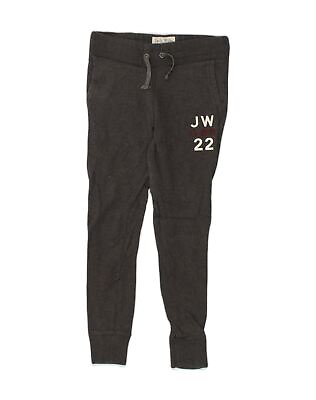 #ad JACK WILLS Womens Graphic Tracksuit Trousers Joggers UK 8 Small Grey NN08