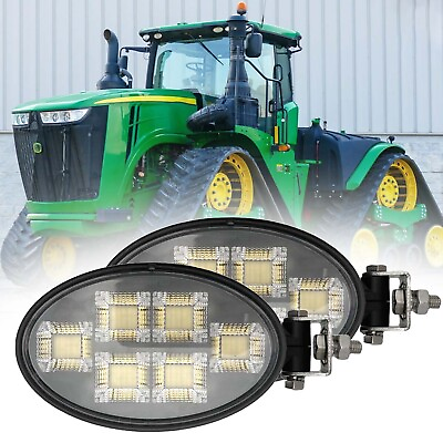 #ad 2X Oval Flood LED Work Light Cab Roof For RE573609 John Deere Combines W540 W550
