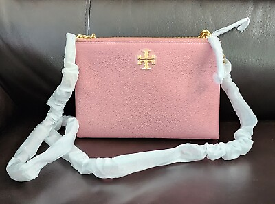 #ad NWT TORY BURCH Double Zip Crossbody Pink Magnolia Great Price GREAT GIFT