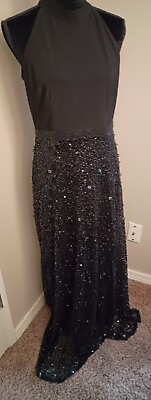 #ad Adrianna Papell Black Sequin Dress Size 12