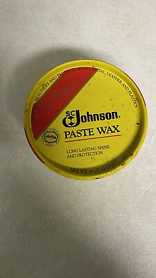 #ad SC Johnson Orig. Formula Paste Wax 16 Oz Tin 90% Full For Floors Metal Leather