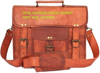 Men#x27;s Genuine Leather Vintage Laptop Messenger case Bag Satchel For travel Gear $48.88