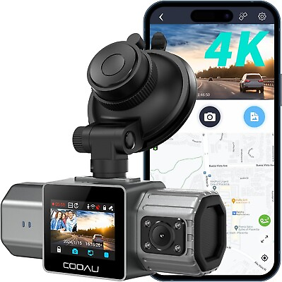 #ad 4K Dual Dash Cam Built in GPS WiFi Dash Cam Front and Inside Car Dash Camera