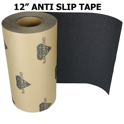 #ad 12quot; x 10#x27; BLACK Roll Safety Non Skid Tape Anti Slip Tape Sticker Grip Safe Grit
