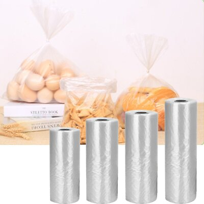 350 Bags Roll Plastic Produce Clear Bag on Roll Kitchen Bread Fruit Vegetable $15.00