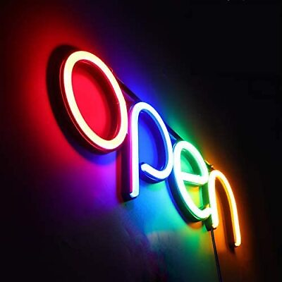 #ad Business Neon Sign LED Light Open Store Sign Light Wall Mount Ultra Bright Light