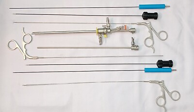 #ad Laparoscopic Bettochi Hysteroscopy Sheath Semi Rigid L Hook Spatula Forceps Set