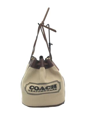 #ad #ad COACH C8467 SHOULDER BAG BUCKET CANVAS Beige Used