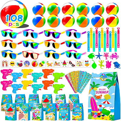 #ad 108Pcs Pool Party Favors and Beach Toys for Kids 3 8 8 12 Party Bag Stuffers Se