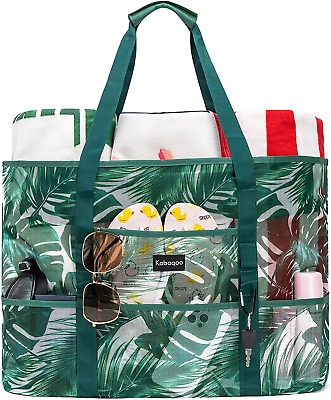 #ad Mesh Beach Bag Extra Large Beach Bags with 9 Pockets amp; Zipper Waterproof Lightw
