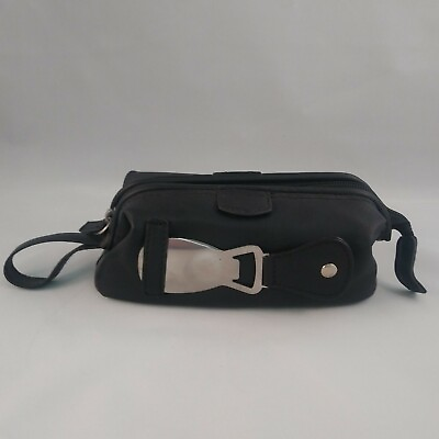 #ad Portable Shoe Shine Travel Set Brushes Polish Shoe Horn Cloth amp; Zipper pouch