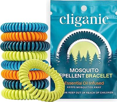 #ad 10 Pack Mosquito Repellent Bracelets DEET Free Bands 10 Count Pack of 1