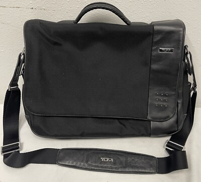 #ad Tumi LXT Imagination Expanding Messenger Laptop Bag 23693D Black Leather Nylon