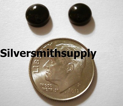 #ad 2 Black onyx high dome cabochons 7mm diameter round cp006
