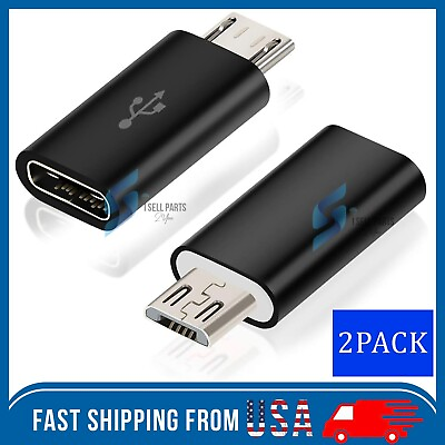 #ad 2 Pack USB 3.1 Type C Female to Micro USB Male Adapter Converter Connector USB C