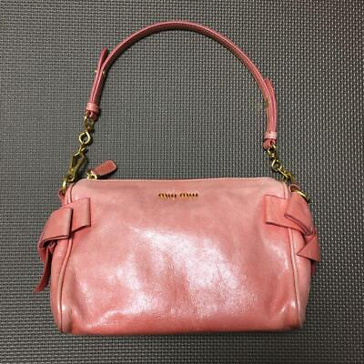 #ad Miu Miu Salmon pink Leather Handbag AM54