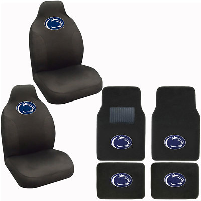 #ad New NCAA Penn State Car Truck Seat Covers amp; Front Back Carpet Floor Mats Set