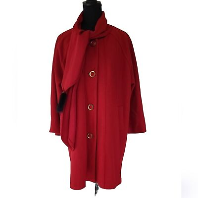 #ad Vintage stunning designer piece women#x27;s wool coat Red