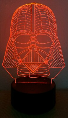 #ad Star Wars Darth Vader 3D LED Night Light 7 Colors 6.25 inch Display