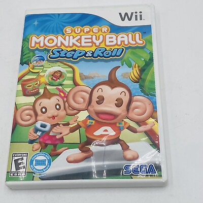 #ad Super Monkey Ball Step amp; Roll Nintendo Wii 2010 Complete with Manual amp; Case E