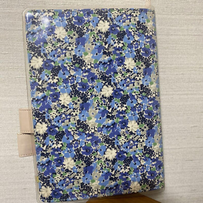 #ad Hobonichi Cousin Planner Cover Floral Blue with Clear Cover