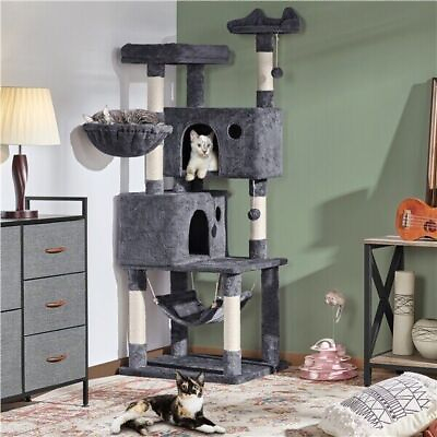 #ad 64.5inches Cat Tree Tower Condo For Big Cats Bed Furniture As Play amp; Rest Center