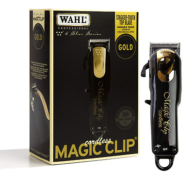 #ad Wahl Professional 5 Star Edition 8148 100 Gold Cordless Magic Clip Black NEW