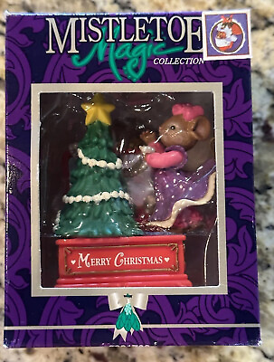 #ad Mistletoe Magic Christmas Ornament Mouse Decorating Tree Chest 1998 holiday