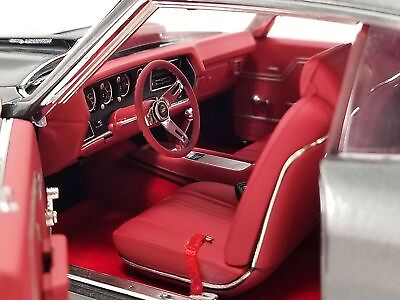 #ad 1970 Chevrolet Chevelle LS6 Shadow Gray with Black Stripes and Red Interior Lim