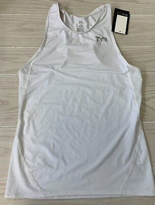 #ad TYR Solid Running Tank Men#x27;s Size M White NEW MSRP $45