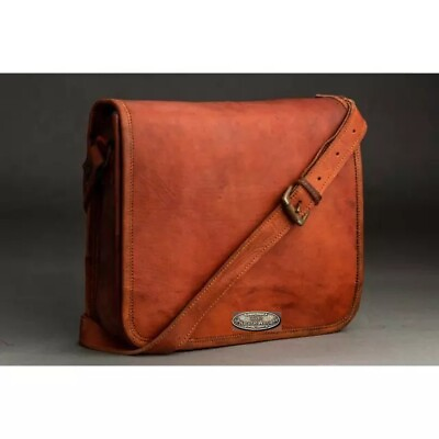 #ad Awesome Men#x27;s Leather Vintage Laptop Messenger Handmade Brief case Bag Satchel