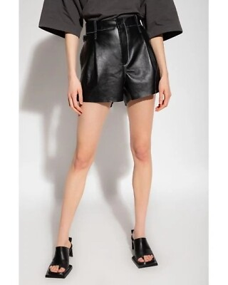 #ad Shorts in Black Leather The Mannei SAKIB EU 40 USA Size 10 NWT