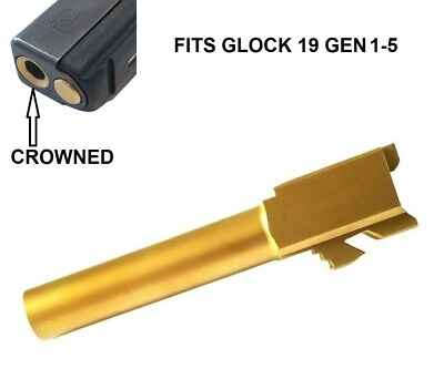 TiN Gold Coated Barrel 9mm For Glock 19 Gen 1 5 Titanium Nitride $58.98