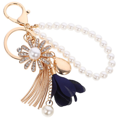 #ad Keychain Wristlet Imitation Wristlet Women Backpack Pendant Flower Key Ring New