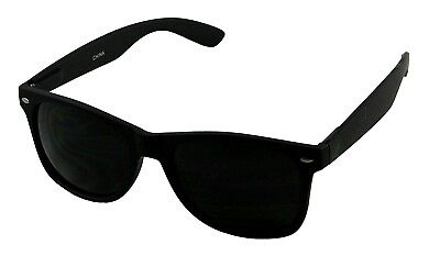 #ad Classic Retro 80#x27;s Super Dark Non Polarized Lens Square Murdered Out Sunglasses