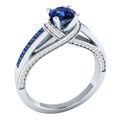 #ad Women 925 Silver Jewelry Round Cut Cubic Zircon Fashion Wedding Ring Sz 6 10