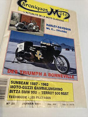 #ad Chroniques Moto N° 25 1991 Harley WLC Sunbeam Terrot 500 RGST Moto Guzzi 250