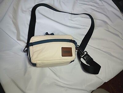 #ad Coach Pacer Travel Men#x27;s Top Handle Crossbody Bag Cream Navy Brn