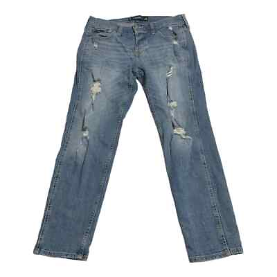 #ad Hollister Womens Jeans Size 3 Vintage Boyfriend Stretch Distressed Medium Wash